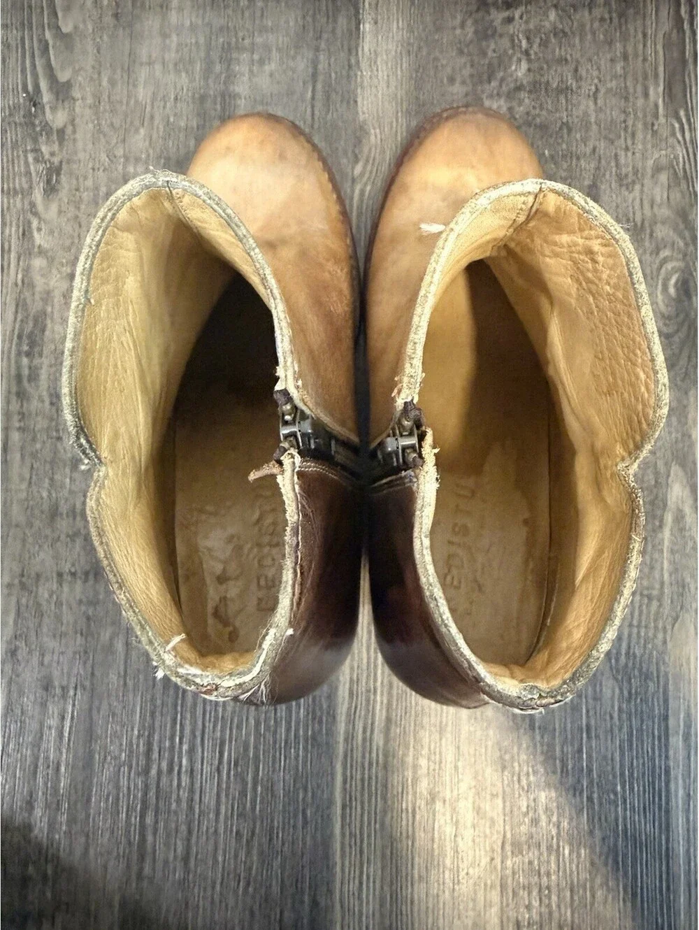 Bed Stu Yell Womens Two Tone Brown Leather Cobbler Made Ankle Boots Sz 8.5